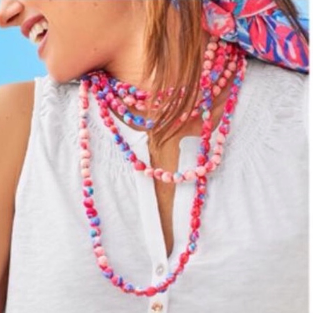 Lilly Pulitzer Aquadesiac long Pink & Blue Neckace